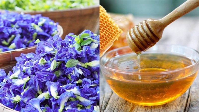 Trà hoa đậu biếc, mật ong