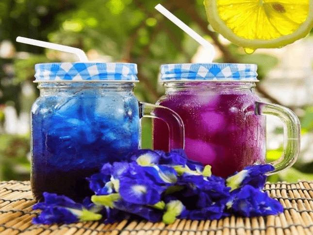Trà hoa đậu biếc, nho
