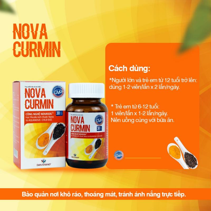 Viên uống tinh chất nghệ hỗ trợ bảo vệ dạ dày Novacurmin