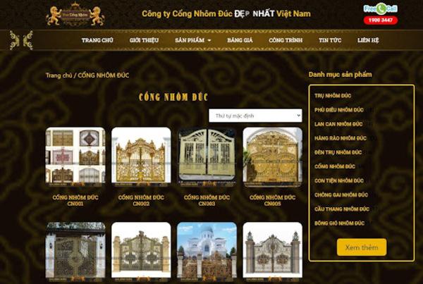 Vua Cổng Nhôm (vuacongnhom.vn) -  Công ty sản xuất cổng nhôm đúc chất lượng nhất tại Việt Nam