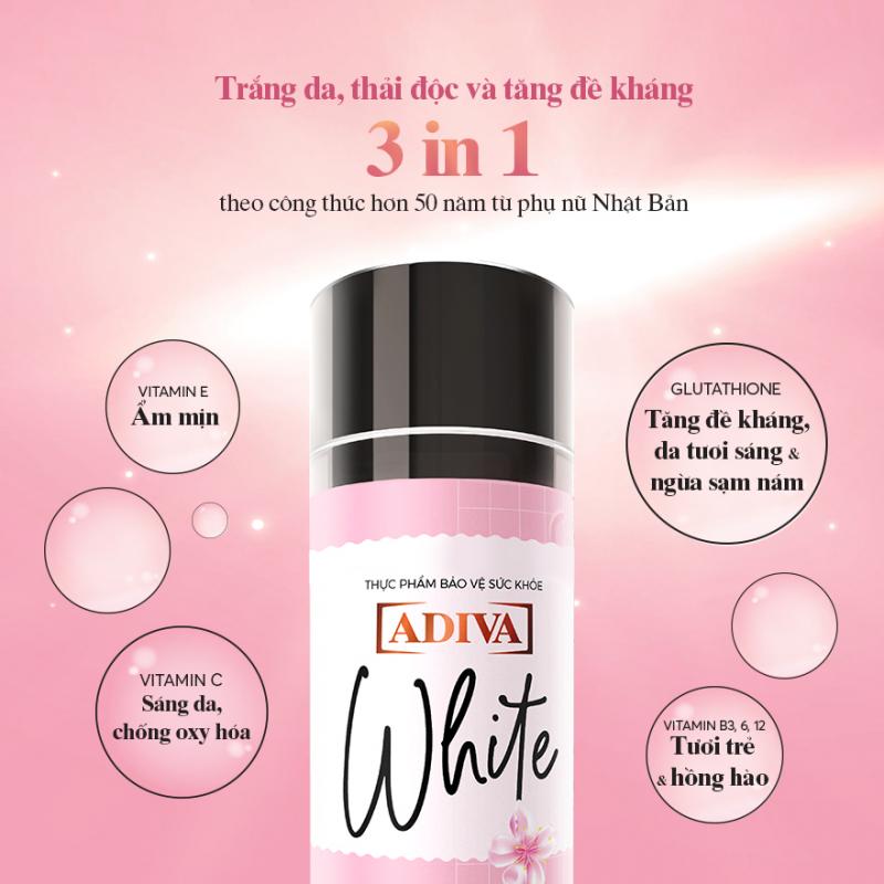 White Adiva - Viên uống làm sáng da và chống nắng toàn thân