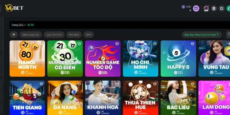 Sảnh game Xổ số V9BET